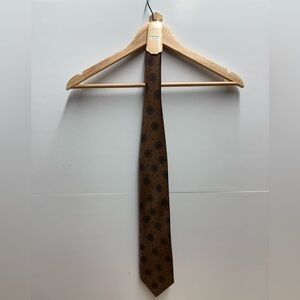 Vintage Giorgio Armani Brown Tie with Black Pattern BNWT